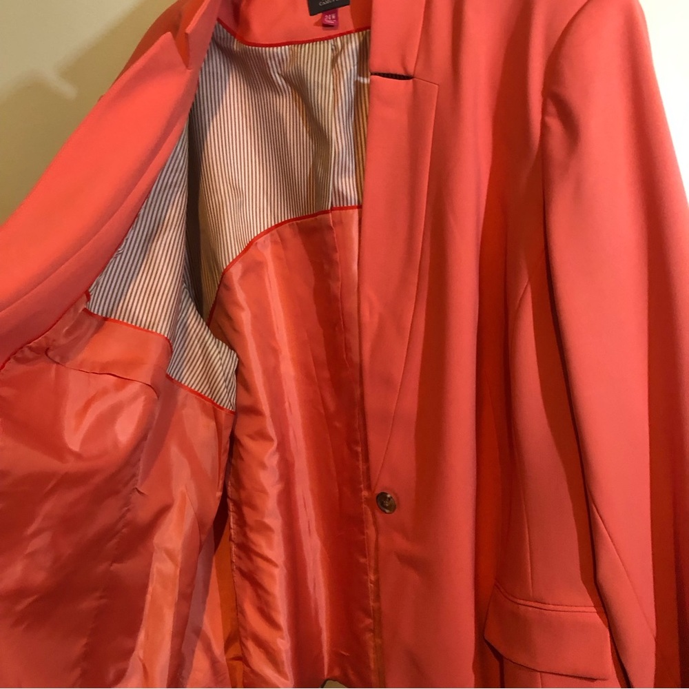Vince Camuto Blazer in Peachy-Tangerine, size 24W. - Picture 9 of 11